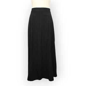 Vintage Sally Bridge Skirt XL Midi Black Back-Zip Stretch Full Classic Simple